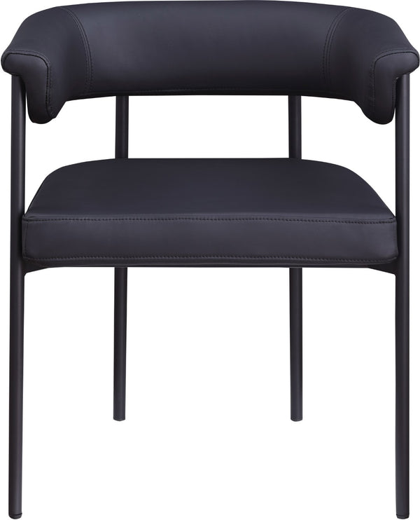 Meridian Furniture Malin Upholstered Dining Chair with Matte Black Iron Frame for Modern Rooms Black Vegan Leather 427Black-C