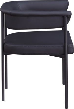 Meridian Furniture Malin Upholstered Dining Chair with Matte Black Iron Frame for Modern Rooms Black Vegan Leather 427Black-C