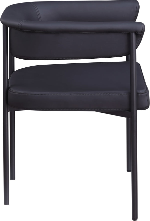Meridian Furniture Malin Upholstered Dining Chair with Matte Black Iron Frame for Modern Rooms Black Vegan Leather 427Black-C