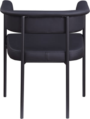 Meridian Furniture Malin Upholstered Dining Chair with Matte Black Iron Frame for Modern Rooms Black Vegan Leather 427Black-C