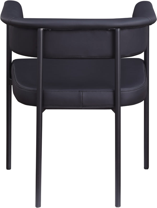Meridian Furniture Malin Upholstered Dining Chair with Matte Black Iron Frame for Modern Rooms Black Vegan Leather 427Black-C