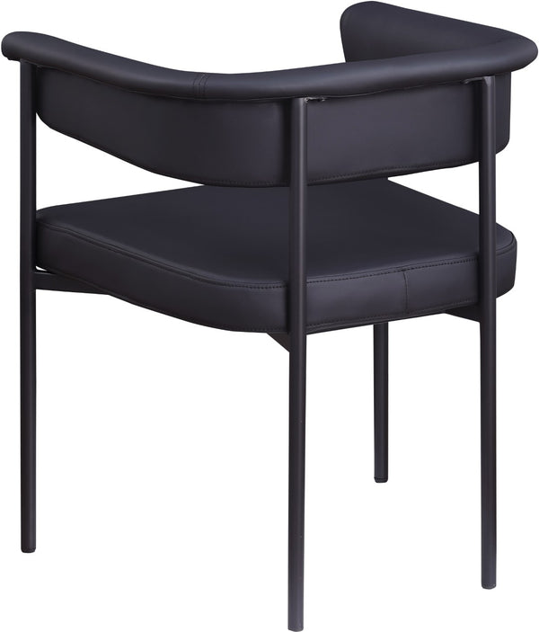 Meridian Furniture Malin Upholstered Dining Chair with Matte Black Iron Frame for Modern Rooms Black Vegan Leather 427Black-C