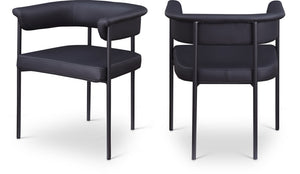 Meridian Furniture Malin Upholstered Dining Chair with Matte Black Iron Frame for Modern Rooms Black Vegan Leather 427Black-C