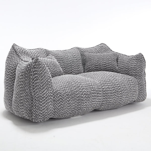 English Elm Soft Plush Foam Beanbag Chair for Two People, Square Recliner Sofa With Superfiber Comfort Embrace Grey W1996P252274