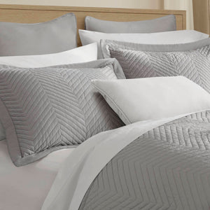 English Elm Full/queen Cotton Sateen Quilt Set Breathable Neutral Gray Bedroom Layering Essential B035P496600