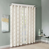 Madison Park Eden Modern/Contemporary Fretwork Burnout Sheer Curtain Panel MP40-3778 Ivory