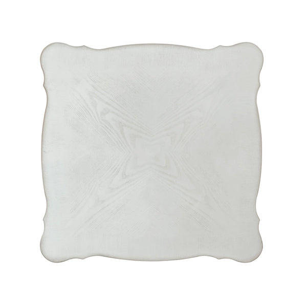 English Elm Bone White Romantic End Table with Bottom Shelf, Floral Carved Legs, Timeless Traditional Charm and Storage B062P189090