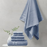 Beautyrest Plume Transitional 100% Cotton Feather Touch Antimicrobial Towel 6 Piece Set BR73-2438 Blue