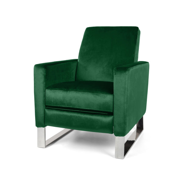 English Elm Christopher Knight Home® - Arvin Plush Push-Back Recliner with Stainless Steel Legs — Modern Fabric Comfort for Living Rooms Emerald 65272.00NVLTEMD