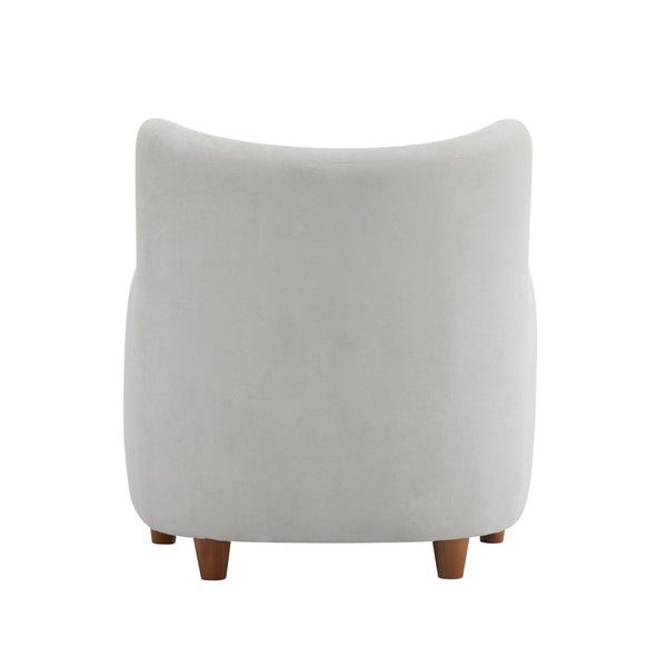 English Elm Christopher Knight Home® - Lucia Velvet Wingback Armchair with Pocket Spring Cushion, Mid-Century Birch Legs, Luxe Comfort White 31.5 L x 30.75 W x 30.5 H N776P205426W