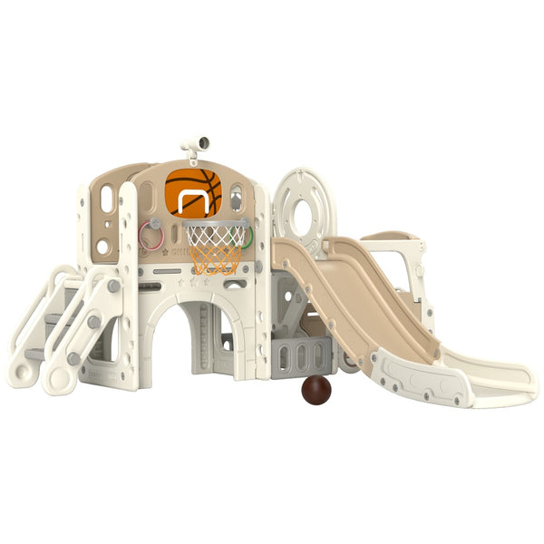 English Elm Qaba 9 in 1 Toddler Activity Climber Indoor Slide Set with Car Theme Play Center W2225P229333