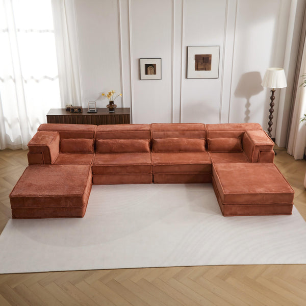 English Elm Compression Mahjong Sofa: Versatile No Assembly Modular Floor Sofa Bed For Cozy Living Spaces W3723S00038