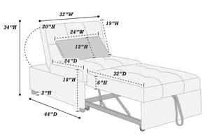English Elm Contemporary Black Sherpa Sleeper Sofa Chair with Tufted Seat, Pull-Out Bed, Pillow Included, Armless B011P367881