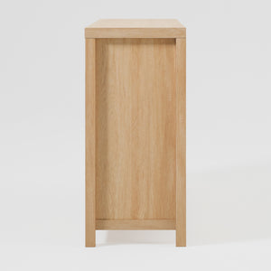 58" 4-Door Sideboard w/ Arched Rattan Panels Coastal Oak SAHD5DCO Walker Edison