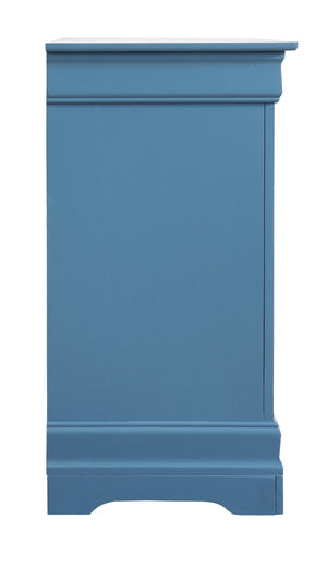 English Elm Louis Louis Phillipe G3160-BC 4 Drawer Chest with Carved Bases Curved Mouldings and Durable Drawers Teal 37 L x 62 W x 20 H B078108229