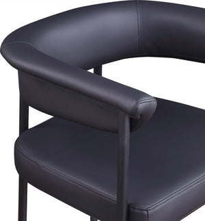 Meridian Furniture Malin Upholstered Counter Stool with Matte Black Iron Frame for Kitchen Islands and Home Bars Black Vegan Leather 428Black-C