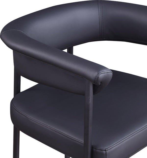 Meridian Furniture Malin Upholstered Counter Stool with Matte Black Iron Frame for Kitchen Islands and Home Bars Black Vegan Leather 428Black-C