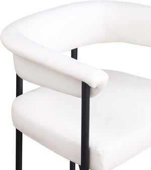 Meridian Furniture Malin Upholstered Counter Stool with Matte Black Iron Frame for Kitchen Islands and Home Bars Cream Vegan Leather 428Cream-C