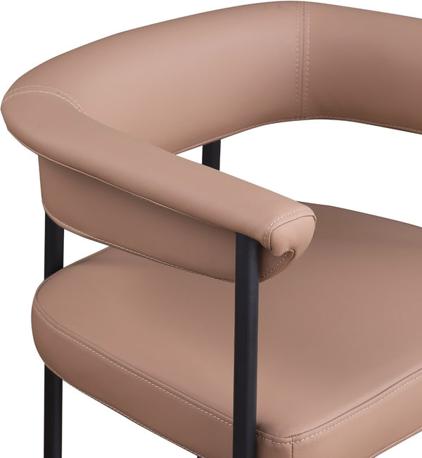 Meridian Furniture Malin Upholstered Counter Stool with Matte Black Iron Frame for Kitchen Islands and Home Bars Tan Vegan Leather 428Tan-C
