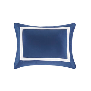 JLA Home Madison Park - 8 Piece Comforter and Quilt Set Collection — Hotel-Inspired Layered Bedding with Embroidered Pillows, Machine Washable Navy MP10-6139