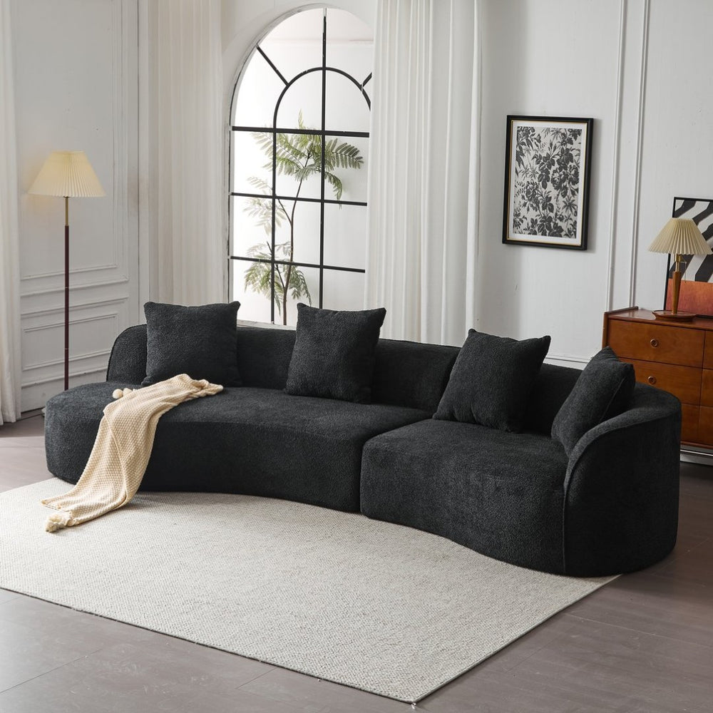 English Elm 126"curved Sectional Sofa Oversized 5 Seat Foam Cushion Living Room Conversation Piece N771P247830H_N771P247831H