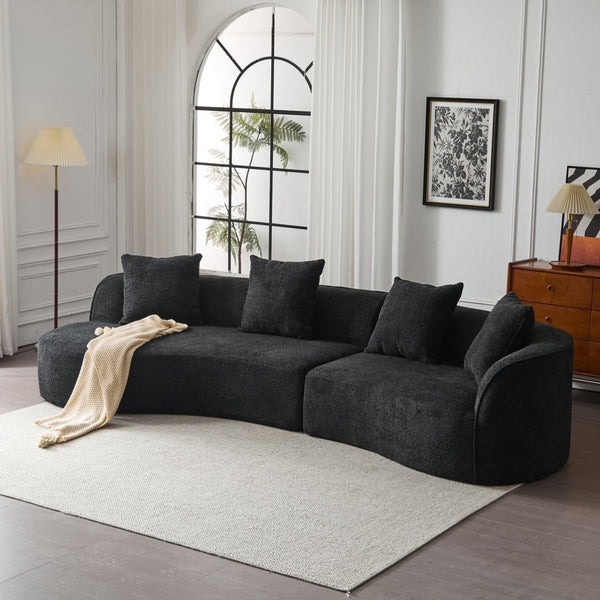 English Elm 126"curved Sectional Sofa Oversized 5 Seat Foam Cushion Living Room Conversation Piece N771P247830H_N771P247831H
