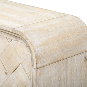 English Elm U_Style Luxury Multi-Functional Sideboard – Handwoven Wood Slats & Stepped Design For Stylish Storage N711P269061O-GIGA