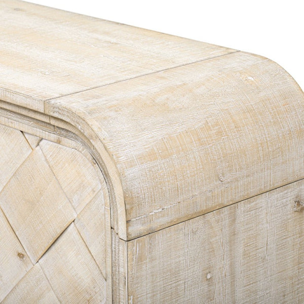 English Elm U_Style Luxury Multi-Functional Sideboard – Handwoven Wood Slats & Stepped Design For Stylish Storage N711P269061O-GIGA