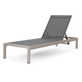 Christopher Knight Home® - Noble House - Cape Coral Dark Grey Outdoor Mesh Chaise Lounge