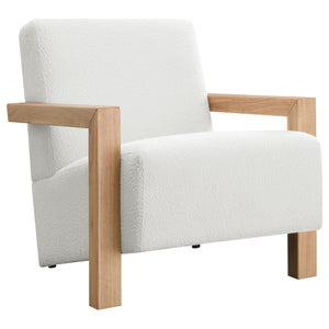 English Elm Bryant Ivory Boucle Accent Arm Chair with Sharp Angles, Textured Modern Upholstery for Living Spaces B062P299868