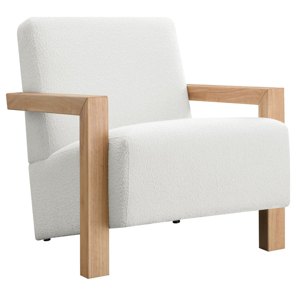 English Elm Bryant Ivory Boucle Accent Arm Chair with Sharp Angles, Textured Modern Upholstery for Living Spaces B062P299868