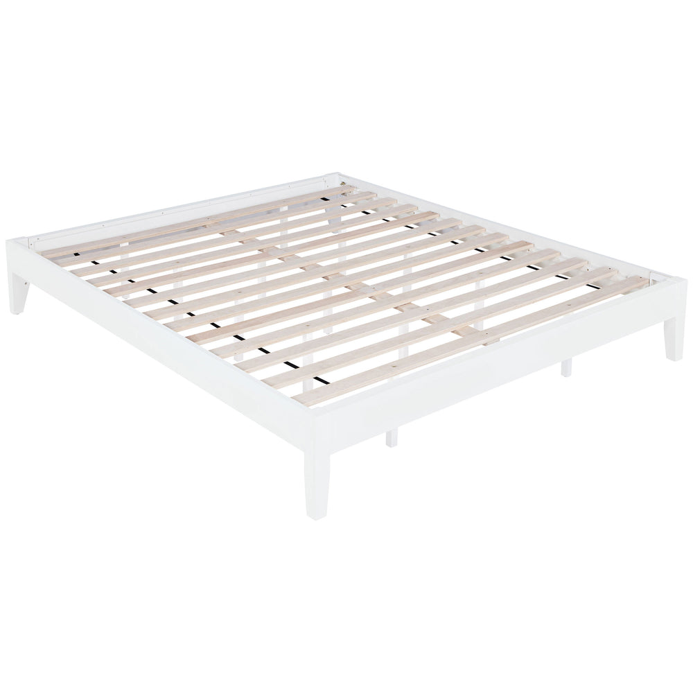 English Elm Hounslow White Eastern King Platform Bed - Elegant Low-Profile Design For Modern Bedrooms & Durability B062S01216