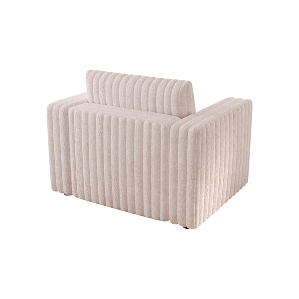 English Elm 44.9" Plush Modular Sofa Single — Removable Zipper Cushions for Easy Washing, Stylish Light Pink Comfort W1767S00014