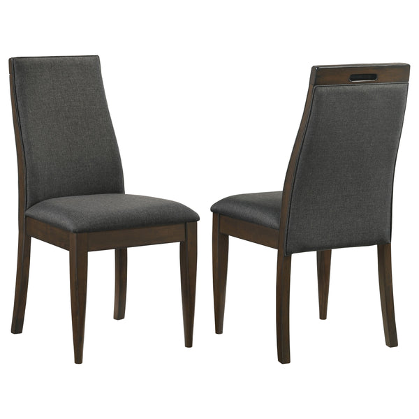 English Elm Paloma Grey/Dark Walnut Solid Back Side Chairs Set of 2 — Modern Padded Dining Seats, Sturdy Asian Hardwood B062P344882