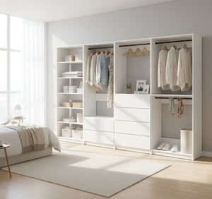 English Elm Prosper Freestanding Walk-In Wood Closet System - Stylish, Durable Storage For Modern Spaces Today! B040S00148-GIGA