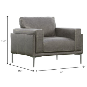 English Elm Wallace & Bay - Charcoal Transitional Leather Chair in Dark Gray Fabric — Stylish, Easy-Care Accent Seating 44"W x 34"D B361P384434