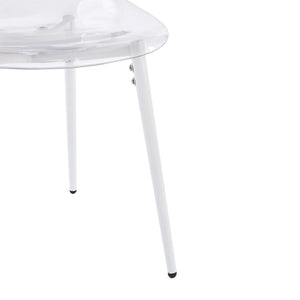 English Elm Pet Shell Dining Chairs Set of Four Clear Acrylic Modern Transparent Seating Matte White W3766P410238
