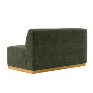 English Elm Daria 132" Chenille Sectional with Golden Mop Base — Luxurious High‑Density Foam, Pine Frame, 1100lb Capacity Olive Green B365S00121