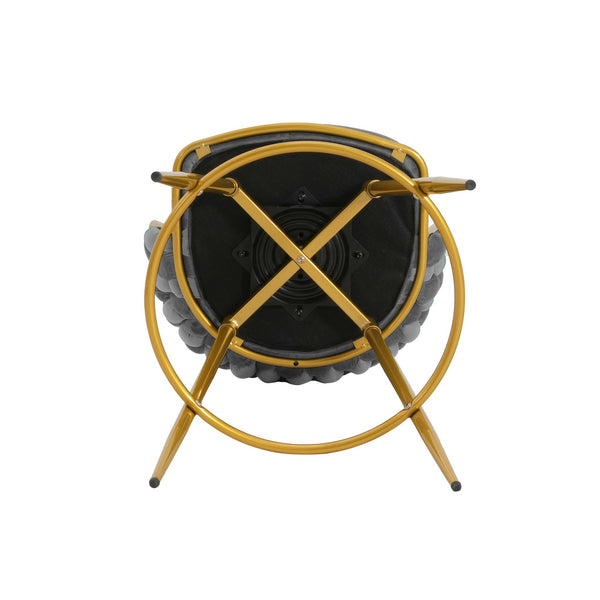 English Elm Christopher Knight Home® - Swivel Counter Height Bar Stools Set of 2 with 180° Turn, Hand-Woven Back, Gold Frame, Velvet Comfort Grey N762P216979E