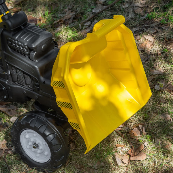 English Elm Aosom Kids Pedal Excavator Toy with Scooping Bucket and Rear Hitch for Ages 3 to 6 W2225P217061