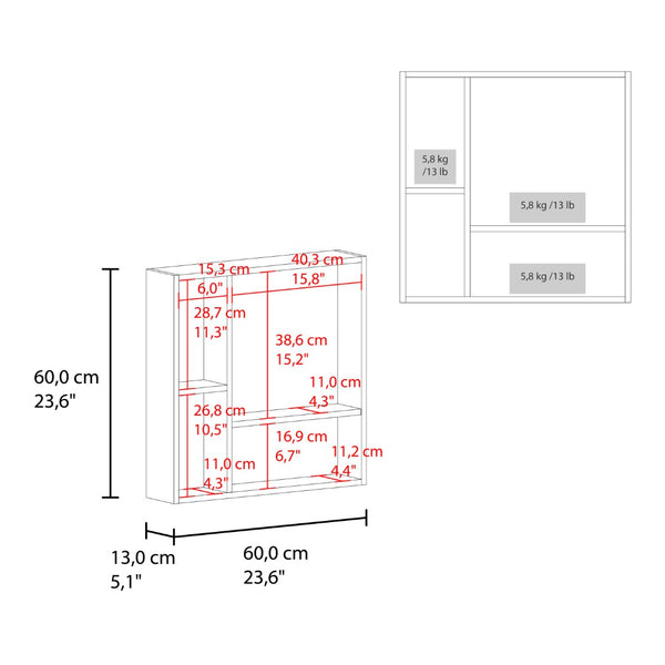 English Elm Nome Wall Mounted Mirrored Medicine Cabinet with Multi Compartment Interior Storage B097P474280