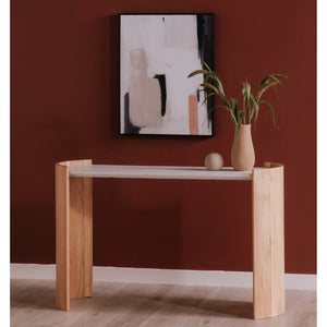 English Elm Dala Marble Top Oak Veneer Console Table Art Deco Arched Entryway Hallway Accent B2769P498439