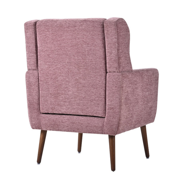 English Elm Modern Accent Chair Chenille Upholstered Ergonomic Lounge Armchair with Wood Legs and Pillow for Reading Comfort and Stylish Living Room Seating Dark Purple,Purple W1028P382741