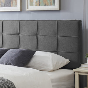 English Elm Christopher Knight Home® - King Linen Upholstered Headboard with Tufted Waffle Stitch, Piped Edges & Adjustable Height, 81" Charcoal grey 66869.00CHARGRY