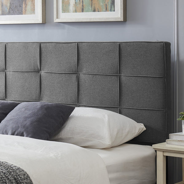 English Elm Christopher Knight Home® - King Linen Upholstered Headboard with Tufted Waffle Stitch, Piped Edges & Adjustable Height, 81" Charcoal grey 66869.00CHARGRY