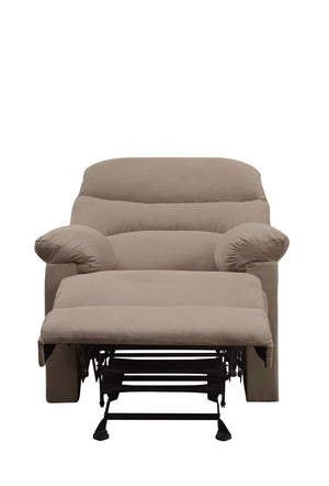 English Elm Arcadia Plush Microfiber Motion Recliner with Pillow-Top Arms, Smooth Latch Mechanism for Relaxation Light Brown 32 L x 31 W x 27 H B2726P256679