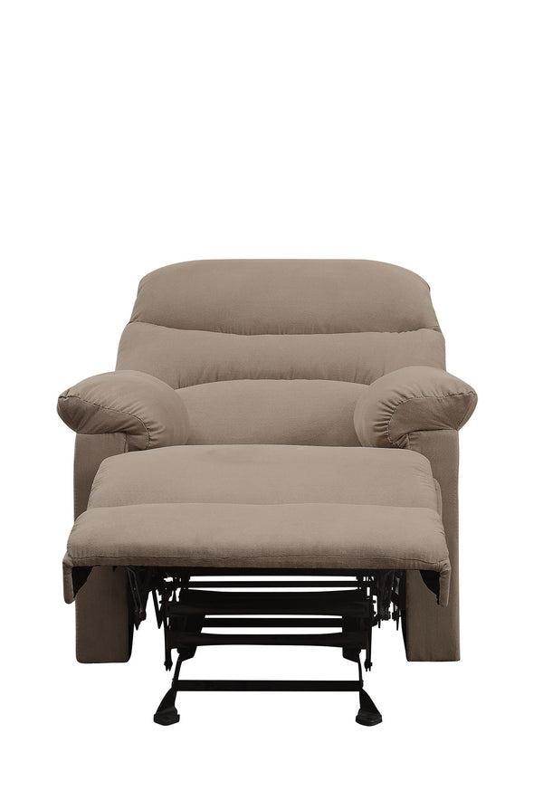 English Elm Arcadia Plush Microfiber Motion Recliner with Pillow-Top Arms, Smooth Latch Mechanism for Relaxation Light Brown 32 L x 31 W x 27 H B2726P256679