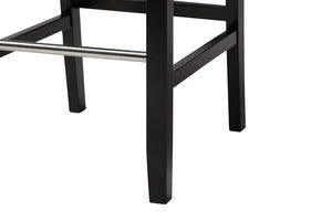 Baxton Studio Baxton Modern Black Faux Leather Bar Stool Set with Nail Head Trim for Kitchen or Dining Room Libra White BBT5111 Bar Stool-White