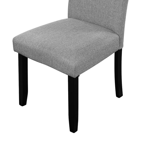 English Elm 5-Piece Round Dining Set with 43" Modern MDF Table and 4 Upholstered Fabric Chairs for Compact Spaces White+gray N752S001055E