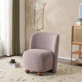 Christopher Knight Home® - Noble House - - Ultra-Soft Modern Low-Back Armless Accent Chair With Skin-Friendly Upholstery And Exquisite Round Pine Wood Feet, For Small Living Spaces, Living Room, Bedroom, Balcony, Office, Reading Nook, Purple